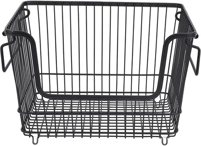Freezer Organizer Bin, Stackable Wire Basket by Unknown