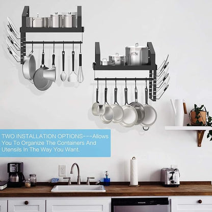 X-cosrack Pot Racks Wall Mounted Set of 2, - Image 10