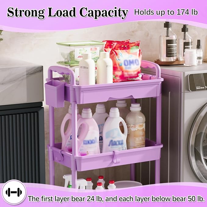 SUNALLY 3 Tier Rolling Cart Organizer - Image 5