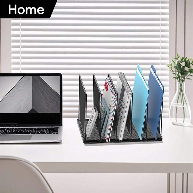File Organizer for Desk, 5-Section Vertical File Sorter, Paper Holder Organizer - Image 8
