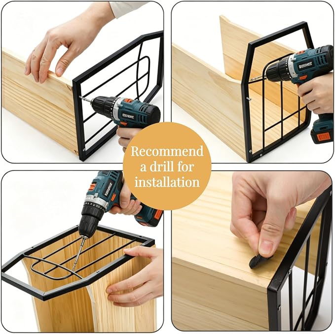 Wood Magazine Holder, Rustic Magazine Storage Rack Floor, Decorative File Book - Image 3