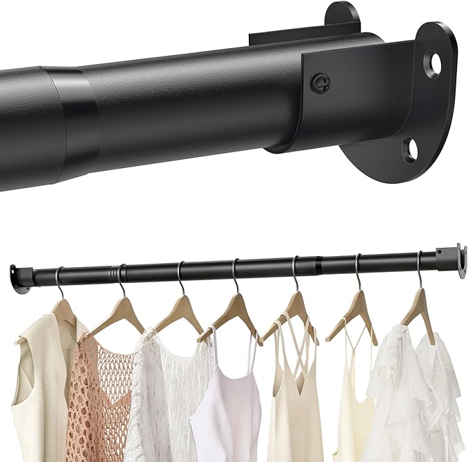 Adjustable Closet Rod, 16 to 102 Inche Stepless Heavy Duty Closet Rods by BUHAROY