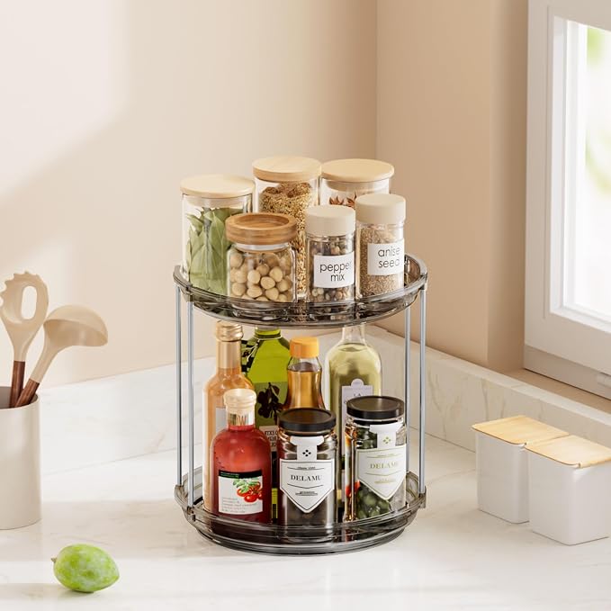 Delamu 2 Tier Rotating Makeup Organizer - Image 9