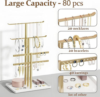 pickpiff Jewelry Stand Holder Organizer: 12.5" Tall Sturdy Hanger - Image 2