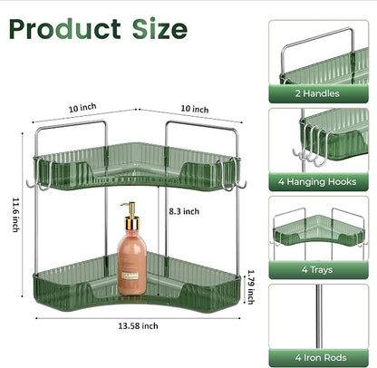 Corner Counter Organizer, 2-Tier Bathroom & Kitchen Storage Tray - Image 2
