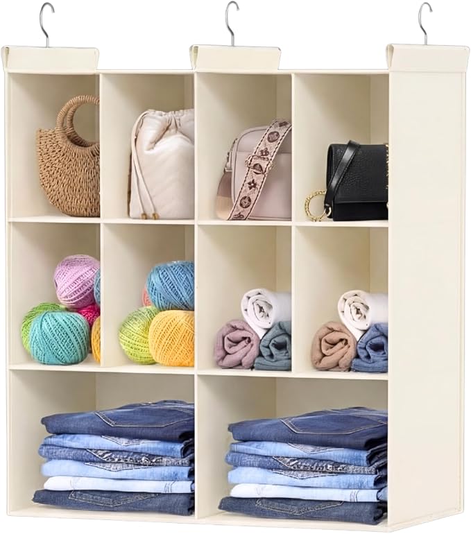 Ofiray-home 3 Tier Hanging Closet Organizer, 10 Compartments Sweater Organizer by Ofiray-home