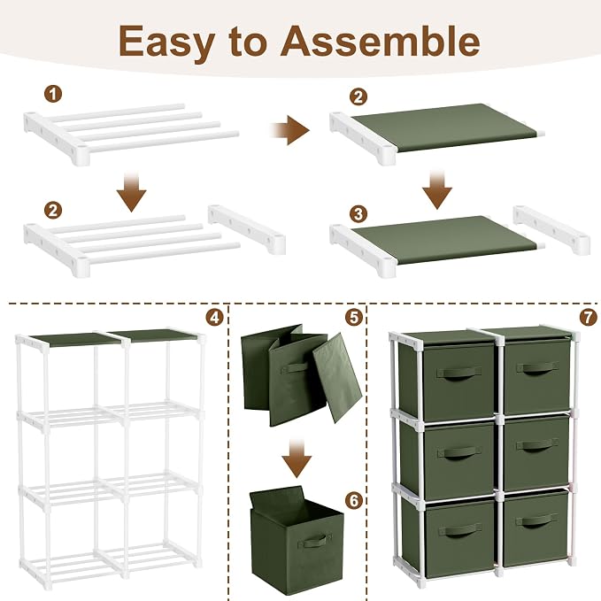 Briwooody 6 Cube Storage Organizer Bins - Image 3