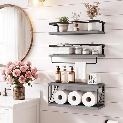 Fixwal Wall Mounted Bathroom Shelves Over Toilet | Wall Shelf - Image 4