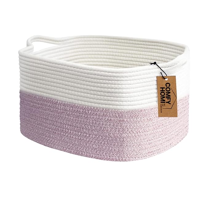 COMFY-HOMI Cotton Rope Woven Medium Basket by COMFY-HOMI