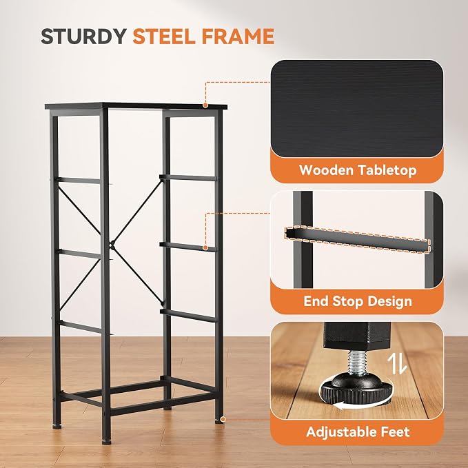 Sweetcrispy Dresser for Bedroom, 4 Drawer Storage Cabinet, Tall Nightstand | - Image 5