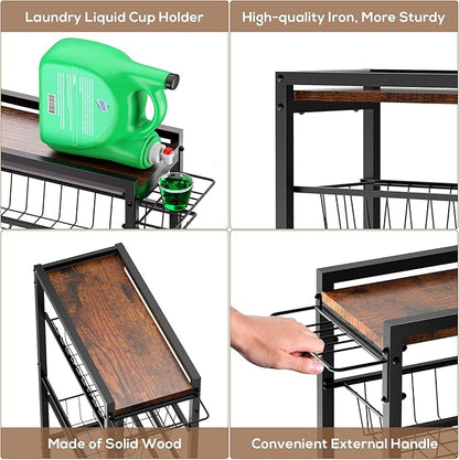 4 Tier Slim Rolling Storage Cart - Image 5