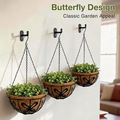12 Inch Hanging Baskets for Plants Outdoor, 3 Pack Metal Wire Hanging Planters - Image 6