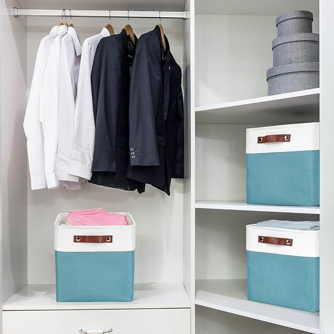 Collapsible Fabric Storage Cubes 11x11 Cube Storage Bins, 4 Pack Closet Baskets - Image 2