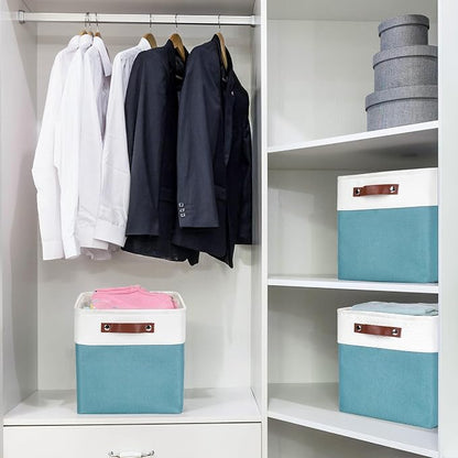 Collapsible Fabric Storage Cubes 11x11 Cube Storage Bins, 4 Pack Closet Baskets - Image 2