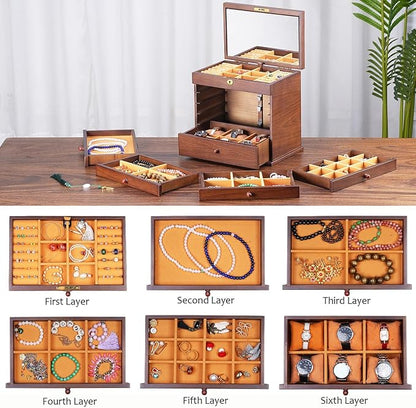 Vintage Rustic Wooden Jewelry Organizer boxes - Image 5