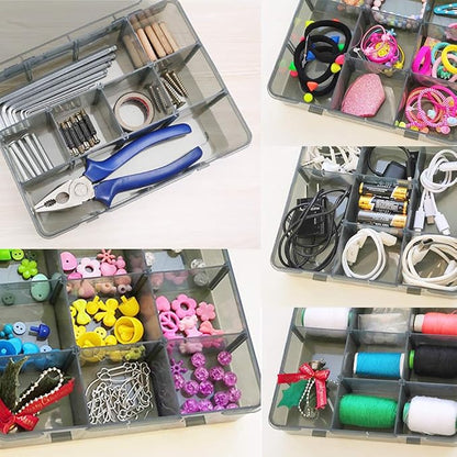 12 Girds Large Plastic Craft Storage Containers, Compartment Storage Container - Image 4