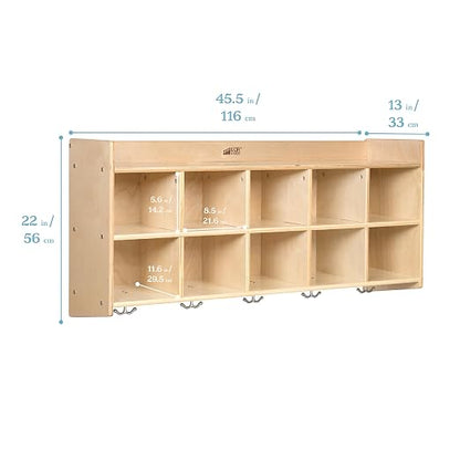 ECR4Kids 10-Section Hanging Coat Locker - Image 2
