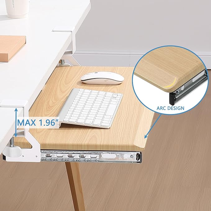 ETHU Keyboard Tray Under Desk, Pull Out Keyboard & Mouse Tray - Image 3