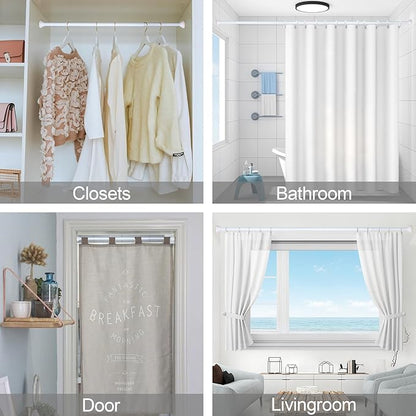 Thestoa Shower Curtain Rod Adjustable 43-66 inch, Anti-Rust Non-Slip Shower Rod - Image 6