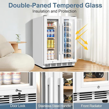 Wine and Beverage Refrigerator, 24 Inch Beverage Cooler Dual Zone - Image 6