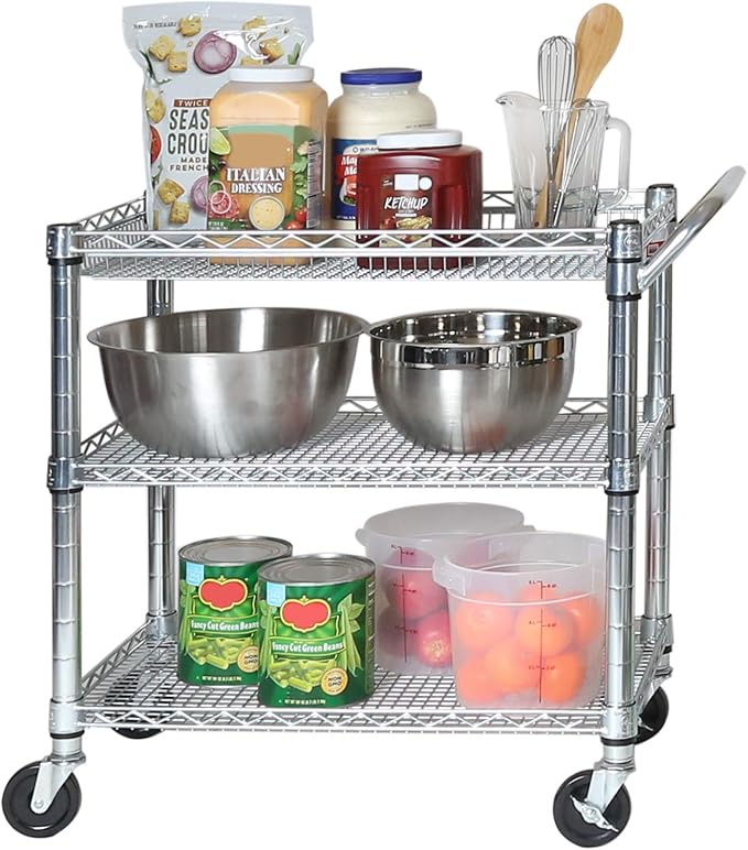 Seville Classics UltraDurable NSF Commercial Heavy Duty Metal Rolling Utility - Image 2