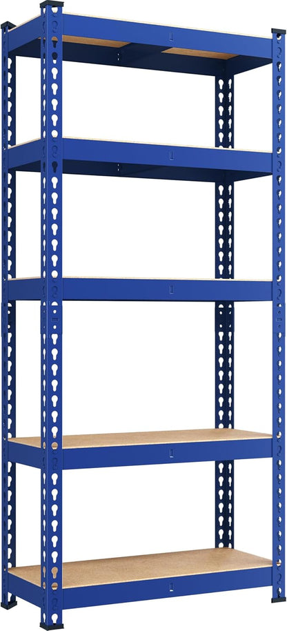 Yaheetech 5-Tier Heavy Duty Storage Shelves 28" W x 12" D x 60" H Blue | by Unknown