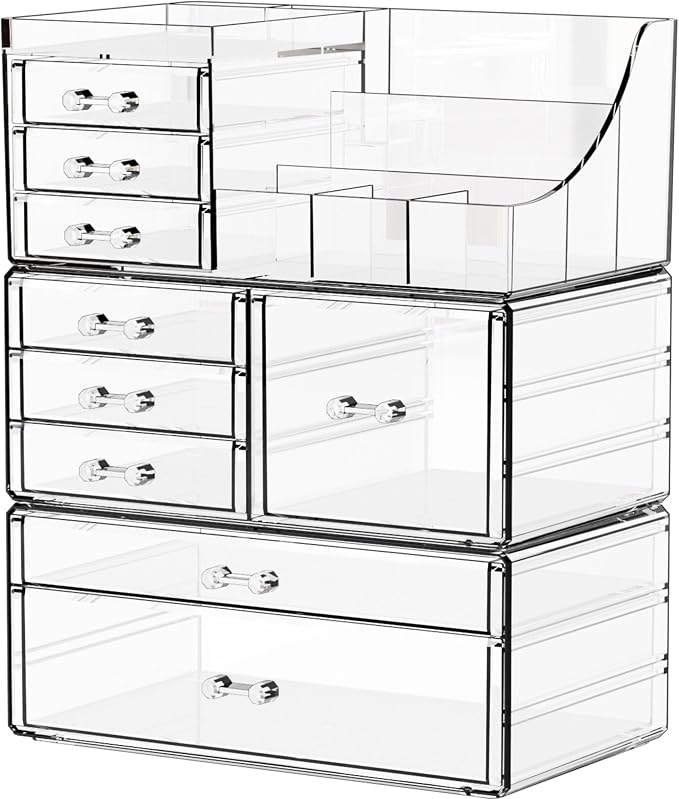 Yieach 3 Pack Clear Makeup Organizer Countertop by Yieach