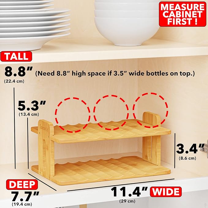 SpaceAid Bamboo Water Bottle Organizer - Image 3