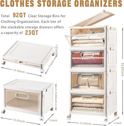 Freebat 4-Tier Stackable Storage Bins - Image 2