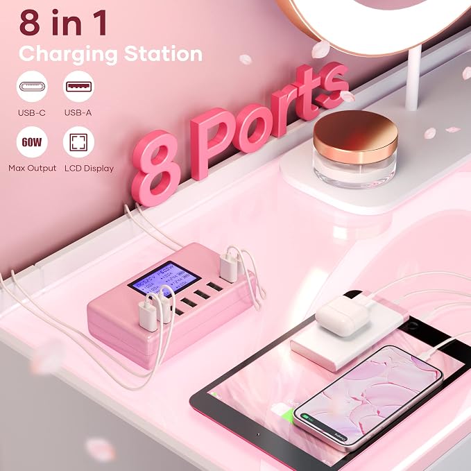 USB Charger, slitinto 60W 12A 8-Port USB Charging Station Multi Port USB Hub - Image 2
