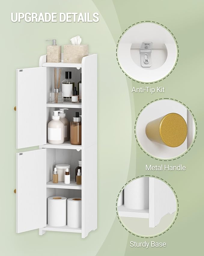 Hzuaneri Bathroom Storage Cabinet, Small Corner Floor Cabinet - Image 5