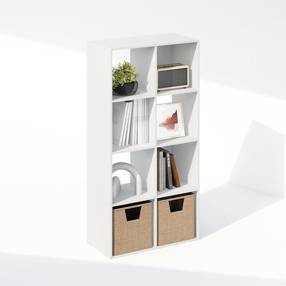 Furinno PELLI Book Shelf, 8-Cube Bookshelf, Horizontal Cube Storage Organizer - Image 5