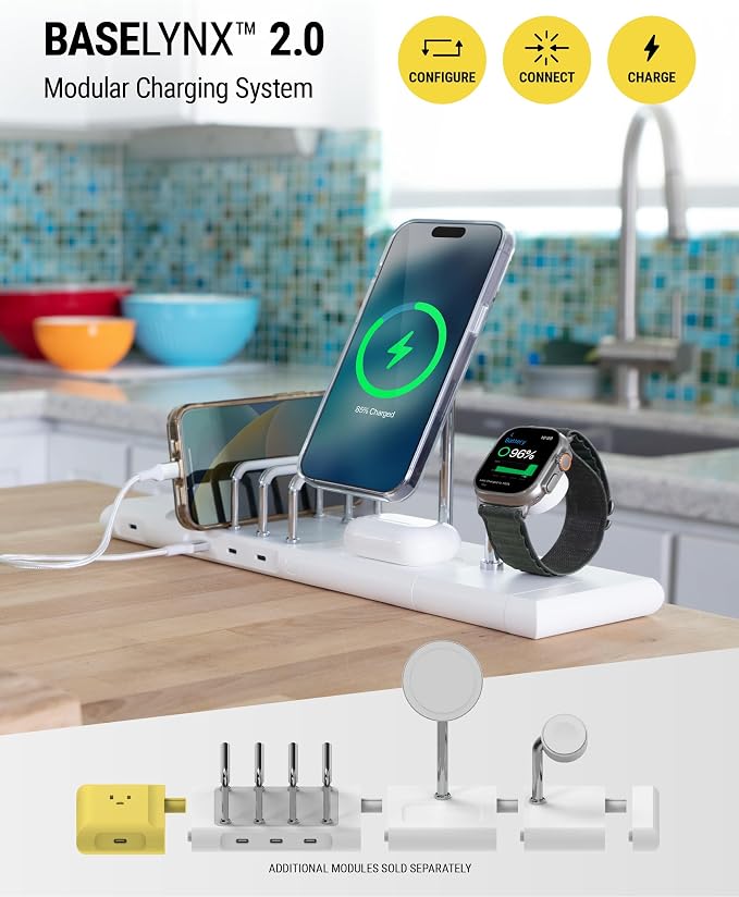 Scosche BL2PEACWT-AP BaseLynx™ 2.0 End Cap Modular System, 67W USB-C Charger - Image 7