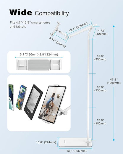 AboveTEK Tablet Floor Stand, Stylish Adjustable Height iPad Floor Stand - Image 5
