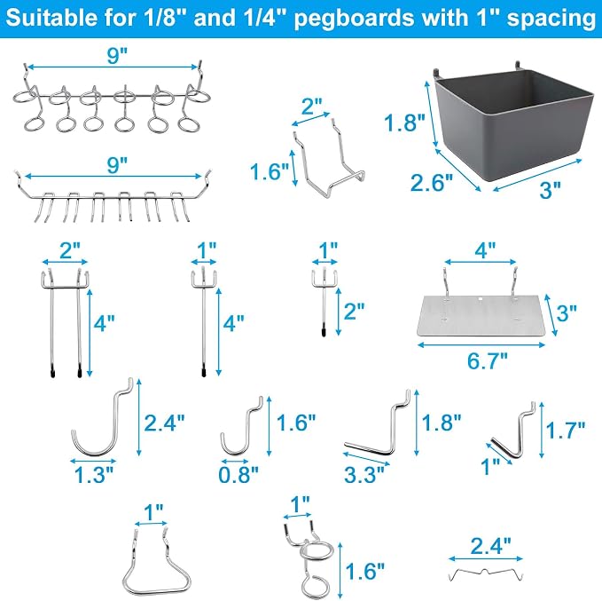 FRIMOONY Pegboard Hooks Assortment - Image 3