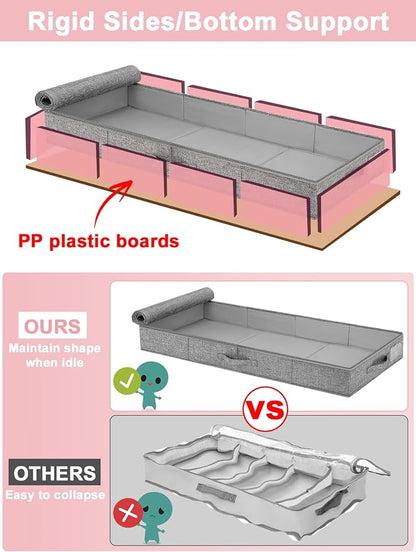 4-Inch Tall Under Bed Storage Container, Low Profile Underbed Storage Bin - Image 4