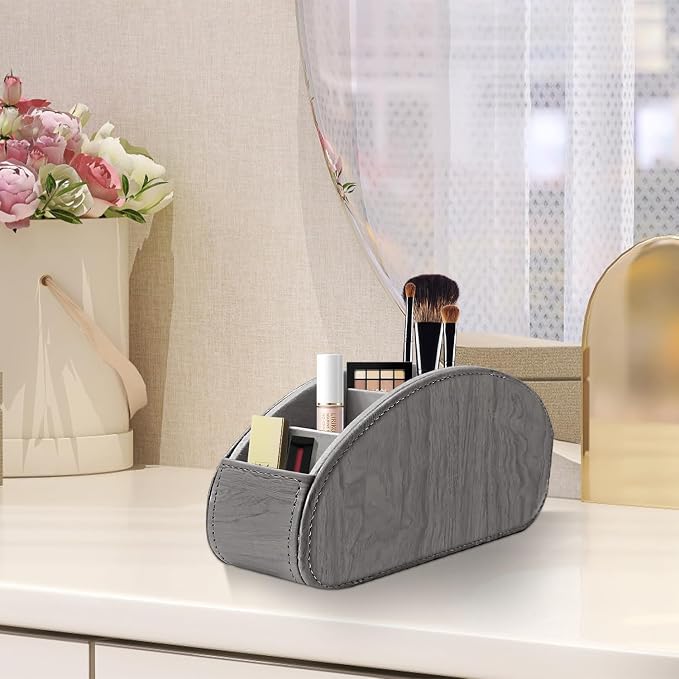 Remote Control Holder, Leather 5 Rooms Desk Organizer and Decorations - Image 4