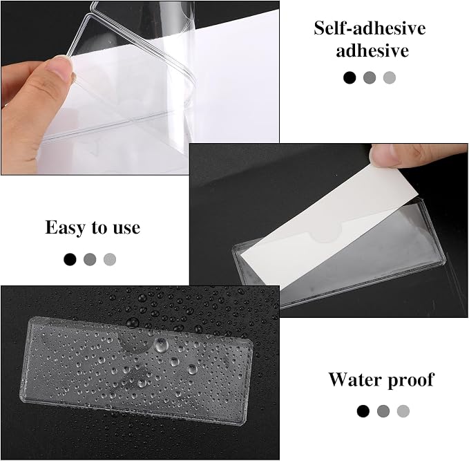 80 Pack Self-Adhesive Label Holders, Sticks To Shelves - Image 4