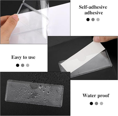 80 Pack Self-Adhesive Label Holders, Sticks To Shelves - Image 4