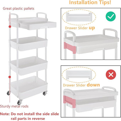 Calmootey 4-Tier Rolling Utility Cart - Image 6