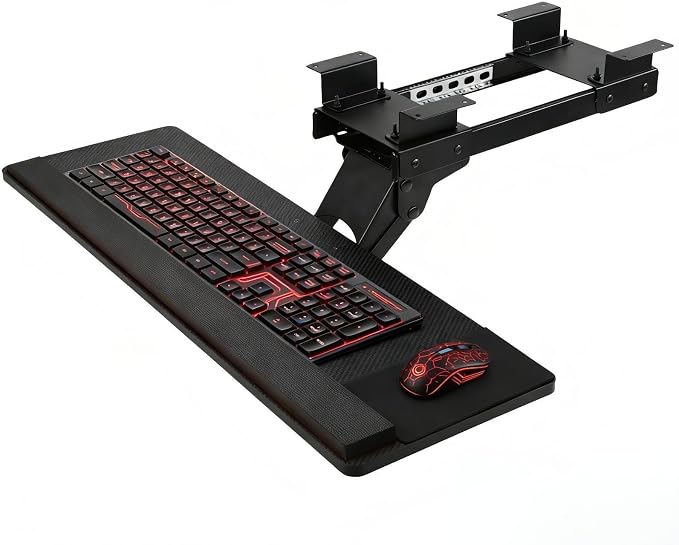 FAHKNS Ergonomic Keyboard Tray Under Desk, Large Size Keypad Tray Holder | 360° by FAHKNS