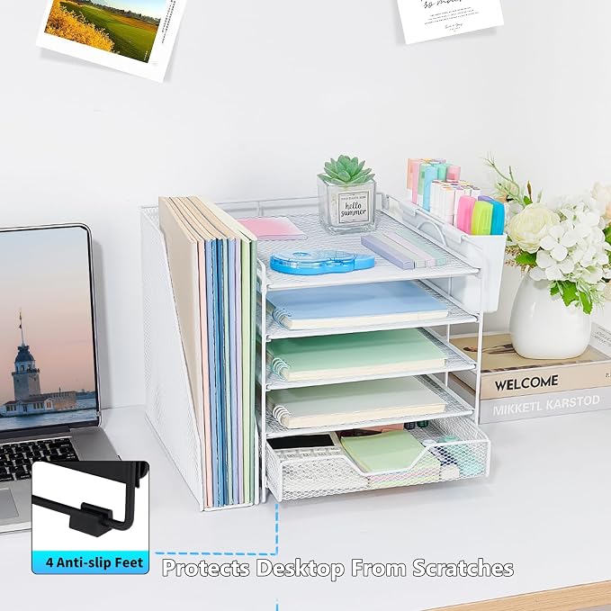 Desk Organizers and Accessories, 5-Tier Paper Letter Tray Organizer - Image 5