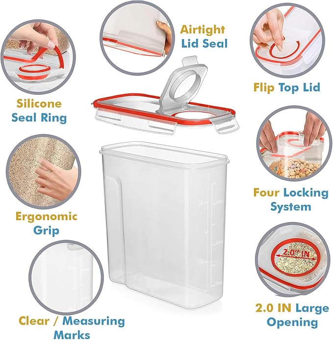Shazo 2 Pack Small Airtight Cereal Containers Storage - Image 2