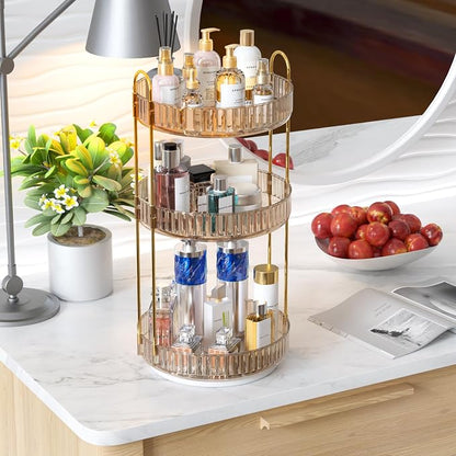 GTI 360°Rotating Makeup Organizer, 3 Tier Large Capacity Perfume Cosmetics - Image 6