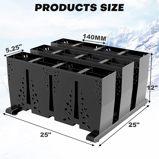 Ski Storage Rack for Garage, 12 Pair Heavy Duty Steel Freestanding Ski Storage - Image 2