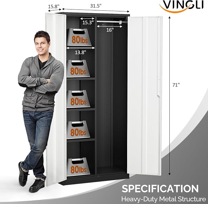 VINGLI Metal Storage Cabinet - Image 2