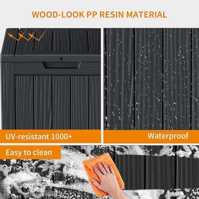 28 Gallon Resin Deck Box, Lockable Patio Outdoor Storage Box - Image 6