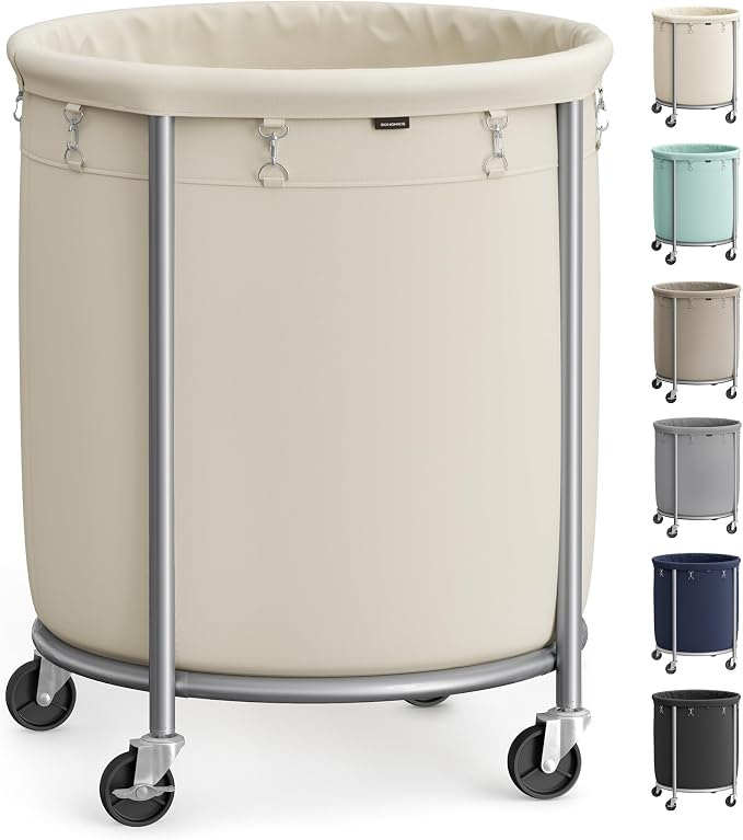 SONGMICS Laundry Basket, Rolling Steel Frame by Unknown
