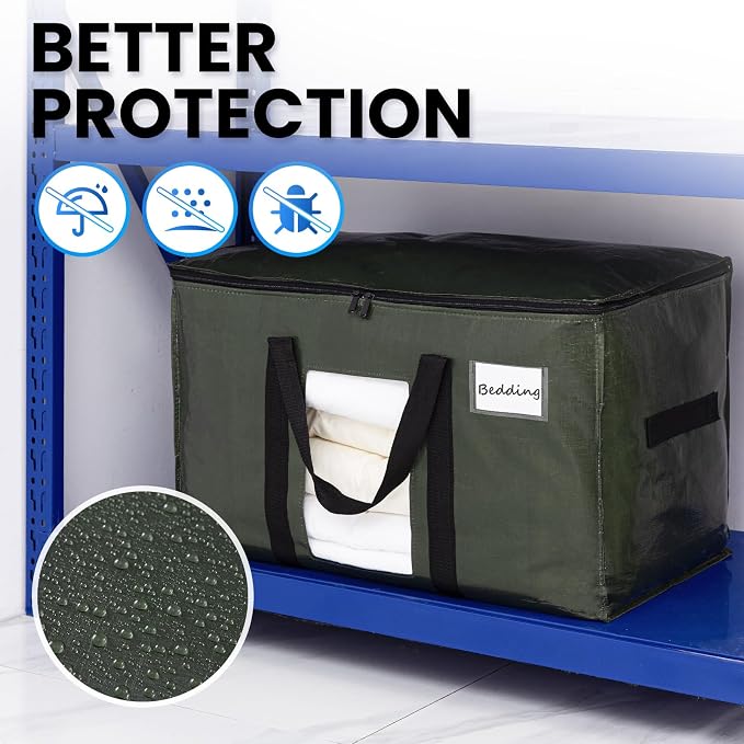 TAILI 10 Pack Green Extra Large Storage Bags, Heavy Duty Totes - Image 8