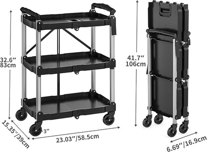 YITAHOME 3-Tier Folding Utility Cart - Image 5